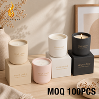 Bougie parfumée artisanale de luxe LF, récipient mat, mèche en bois, boîte cadeau, étiquette privée, logo personnalisé, parfum d'ambiance pastel, Noël