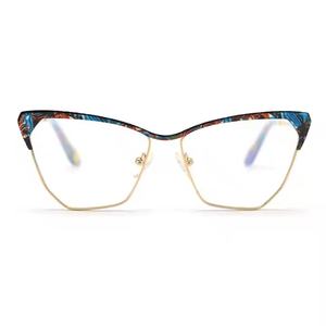 وصل حديثًا شعار مخصص كلاسيكي ذهبي معدن نظارات بصرية إطار بيع بالجملة ماس شكل وجه تطابق نظارات العين - Product Image 4