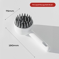 Brosse de bain et de massage pour animaux Find My Tail avec peigne - Matériau TPR, distributeur de liquide facile à utiliser pour chiens, chats et petits animaux