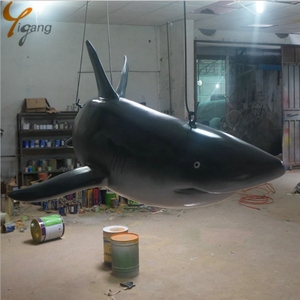 Ngoài Trời Vui Chơi Giải Trí Công Viên Trang Trí Nội Thất Sợi Thủy Tinh Điêu Khắc Cuộc Sống Kích Thước Cá Mập Bức Tượng - Product Image 2