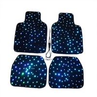 Jeu de tapis de voiture étanches avec télécommande, 4 pièces, avec fibre optique, scintillante, LED, position au sol