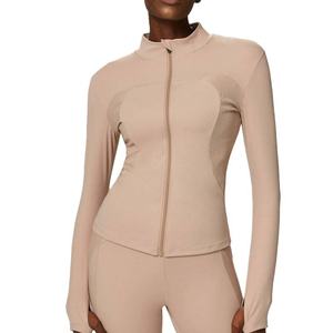 ชุดโยคะผู้หญิงแบบสั่งทำพิเศษ ไร้รอยต่อ ระบายอากาศได้ดี เหมาะสำหรับออกกำลังกายกลางแจ้ง เสื้อคอสูงแบบมีซิป ชุดโยคะสำหรับเล่นกีฬา - Product Image 4