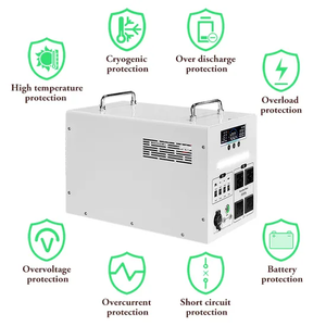 Portable 51.2V 2458Wh Solar <b>Backup</b> Power Station 48V 2000W Pure Sine Wave MPPT Controller <b>Battery</b> Jump External Pure Sine Wave I - Product Image 1
