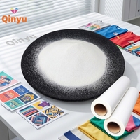 Poudre adhésive blanche thermofusible Qinyu en TPU polyuréthane pour transfert thermique sur vêtements, commande minimum 1 kg