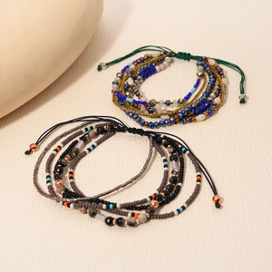 Woven <b>Bracelet</b> Natural Stone Rice <b>Beads</b> Hand-woven Color <b>Bracelet</b> for Women Uionen 1276 - Product Image 3