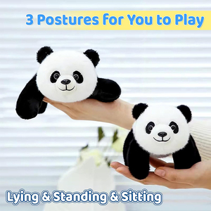 Peluche Personalizzato a Forma di <span class=keywords><strong>Panda</strong></span> Sdraiato, Giocattoli Morbidi Carini con Logo Ricamato e Occhi in Plastica - Product Image 3