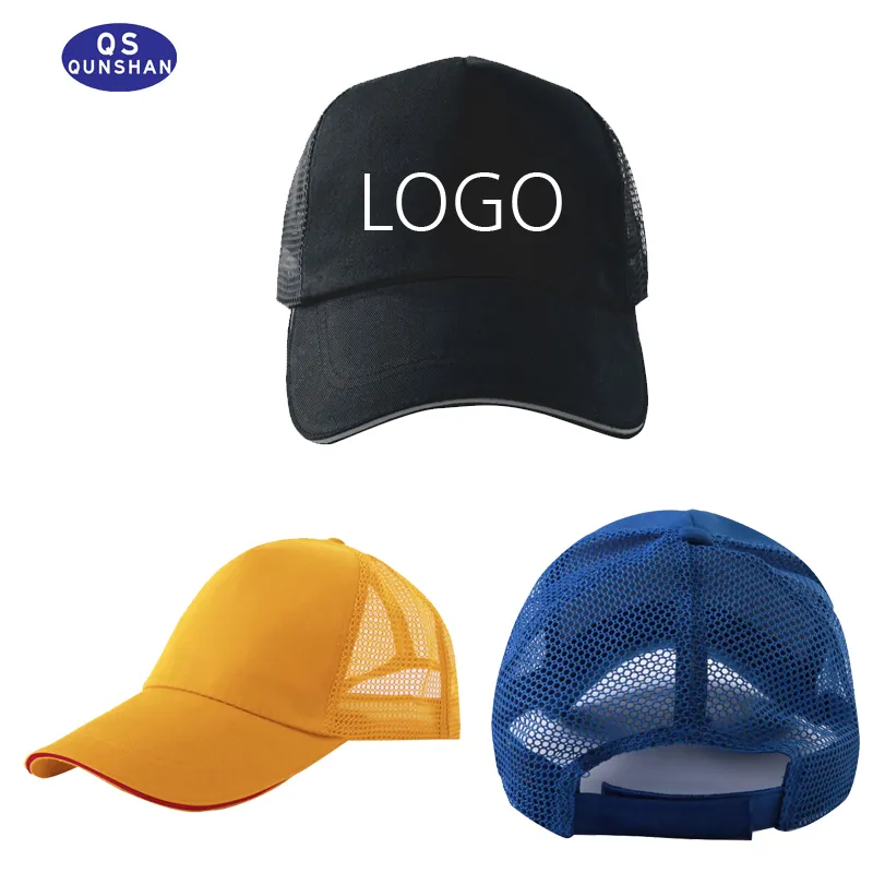 Yüksek kaliteli kap nakış şapkalar özel beyzbol şapkası, şoför şapkası erkekler kadınlar için özel Logo ile 5 Panel siyah işçi spor