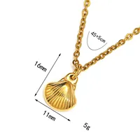 Zierliche Muschelanhänger-Halskette, Edelstahl vergoldet, Modeschmuck für Damen