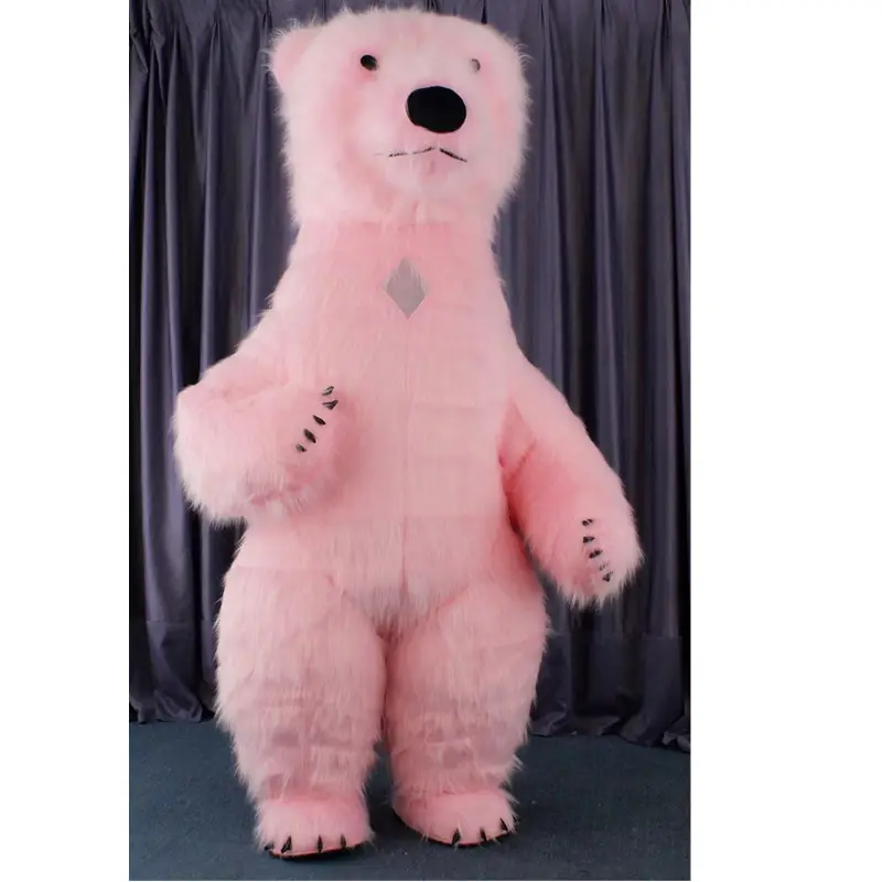 2m/2.6m/3m rosa inflável urso polar e panda mascote trajes andando dos desenhos animados traje de urso polar para festa