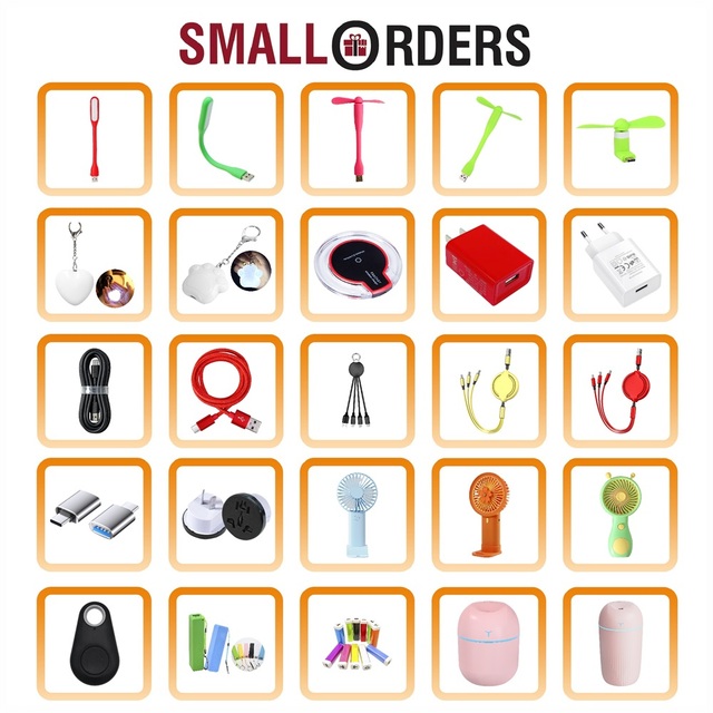 Custom Logo Bulk Promotional Electronic Gifts Wholesale Small MOQ Tech Gadgets USB Fan Cable LED Light Keychain for Trade Show