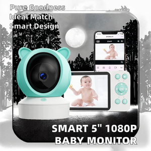 Caméra de surveillance pour bébé sans fil intelligente de 5,0 pouces, 1080P, audio bidirectionnel, affichage WiFi, Tuya, moniteur de sommeil pour bébé, vision nocturne, IP66 - Product Image 2
