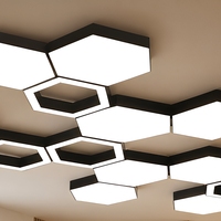 Plafonnier LED modulaire hexagonal pour salon de coiffure commercial