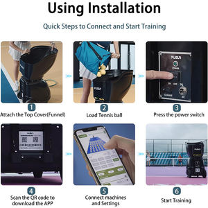 ماكينة قاذف كرة تنس Pusun C قاذفة كرة مع تطبيق/جهاز تحكم عن بعد - Product Image 4