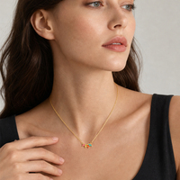Collier avec pierre de naissance SA Jewelry, pendentif en zircon à trois pierres, chaîne en acier inoxydable, étanche, hypoallergénique, cadeau pour femmes