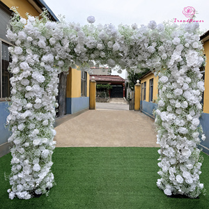 Arco de Flores Artificiales de Seda Blanca Cuadrado de 8 pies, Fondo Floral para Ceremonias de Boda y Eventos - Product Image 4