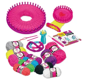 MBK TOYS-Conjunto de juguetes 6 en 1 para niñas, juego educativo de lana tejida, gorro, diadema, bufanda, juego de tejer