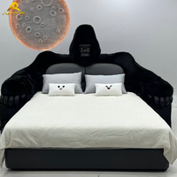 Lit moderne simple en bois massif pour garçon, lit king-size en forme de gorille de dessin animé, lit kingkong assorti pour la chambre à coucher, lit pour enfants