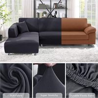 Housse de canapé d'angle en forme de L, style classique, en soie glacée brossée, extensible, 100 % polyester, couleur personnalisable, pour l'exportation