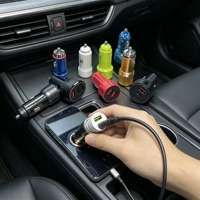 Adaptador de Carga Multifrecuencia para Auto, Cargador USB Rápido para Teléfono, Compatible con Varios Chips de Teléfono