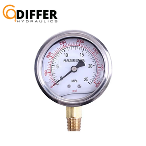 공장 가격 스테인리스 액체 물 채워진 고압 계기 미터 10Bar - Product Image 1