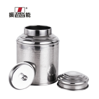 Boîte à thé ronde en acier inoxydable Zhenneng 250g, vente chaude, boîte à thé en métal de haute qualité, pot à thé en acier inoxydable