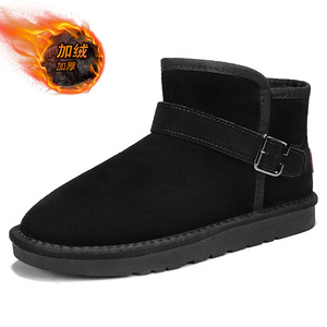 Snow Boots Ankle <b>Bootie</b> Round Toe Faux Suede Plush Lining Rubber Outsole Warm Anti Slippery Winter Unisex EVA Midsole Soft Sole - Product Image 5
