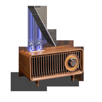 Radio Retro 5.1 con Altavoz, Carcasa de Plástico, LED RGB, Estéreo FM Vintage, Compatible con USB/TF/AUX, para Reproductor de Cine en Casa