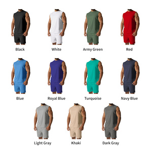 Bán Buôn Người Đàn Ông Của Thoáng Khí Jogger Quần Short Bộ Giải Trí Thể Thao Phong Cách Chạy Đào Tạo Màu Rắn Không Tay Phòng Tập Thể Dục Tập Thể Dục - Product Image 2