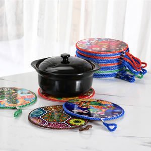 Salvamanteles de cerámica con estampado bohemio de 5mm respetuoso con el medio ambiente al por mayor, Mantel Individual de corcho personalizado, almohadilla de protección resistente al calor con cable ligero - Product Image 3