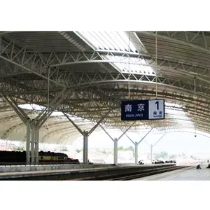 Anti-Corrosion Prefab Design Engineering For Steel Space Structure Train Station Roofing Structure