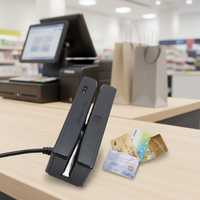 Lecteur/graveur de cartes à bande magnétique à trois voies MSR100 avec ports USB et RS232, matériau ABS, 13,56 MHz, distance de lecture de 0 à 3 m