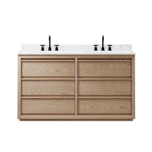 Freestanding Hotel Oak Bathroom Vanity <b>Wash</b> <b>Basin</b> Furniture Set <b>with</b> Countertop - Product Image 4