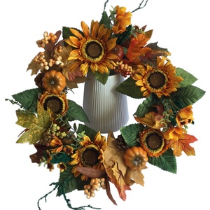 <span class=keywords><strong>Couronne</strong></span> <span class=keywords><strong>de</strong></span> tournesol pour suspension murale, fournitures <span class=keywords><strong>de</strong></span> décoration, pour <span class=keywords><strong>porte</strong></span> d'entrée, vente en gros, mariage - Product Image 3