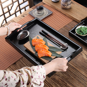 New Chinese Style Double Sword <b>Tray</b>, Commercial Non-Slip Rectangular Wood Grain Creative Tea <b>Tray</b>, <b>Dinner</b> <b>Tray</b>, Hotel - Product Image 4
