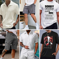 Ropa de Hombre de Verano, Moda Mixta, Camiseta de Algodón Puro, Camisa Polo Casual, Pantalones Cortos, Envío Aleatorio, Venta al Por Mayor