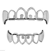 HIPHOP Grillz ajourés plaqués or pour dents, bijoux buccaux pour rappeurs et punk, accessoire de scène et cosplay, vente en gros