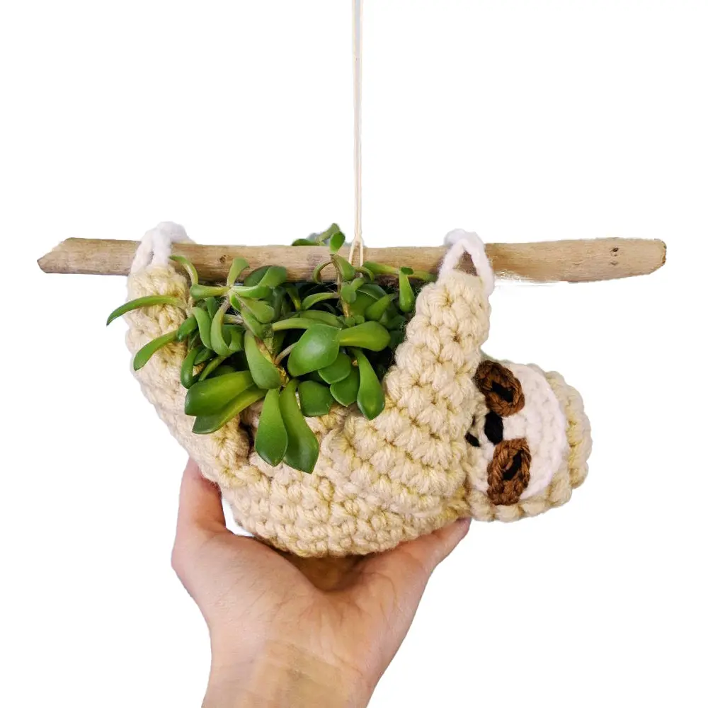 Suporte de planta para decoração, crochê fofo cabide de planta para decoração