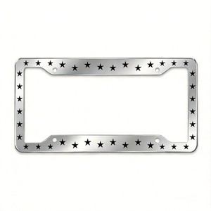 Marco de matrícula plateado pulido con cubierta cromada para placa de identificación de mascota, acabado brillante, soporte para matrícula, juego colgante para <span class=keywords><strong>Jeep</strong></span> Coupe - Product Image 3