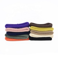 Vente en gros de bonnets en crochet pour femmes, bonnets en gaufre pour hommes, chapeaux d'hiver tricotés personnalisés, bordure côtelée avec étiquette tissée, logo brodé
