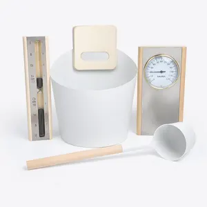 Customized Sauna Accessories Kit Bucket Personalized Sauna Pail And Ladle Thermometer&hygrometer