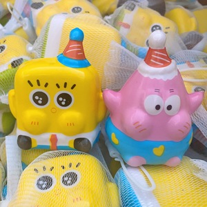 Sac en maille PU en gros, jouets souple à rebond lent Patrick Star, figurines de grenouille tendance, articles anti-stress, livraison gratuite - Product Image 2