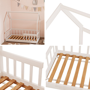 Letto singolo per bambini in legno a forma di casetta con tettoia, lettino per neonati, letto singolo per bambina o bambino, struttura letto per camera da letto - Product Image 6