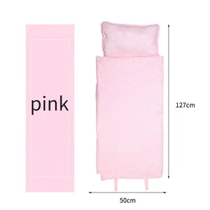 2024睡袋儿童男女室内和室外儿童130 * 50厘米粉红色和可爱的鲨鱼