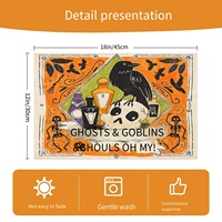 Vente en gros de sets de table isolants en lin 100% faits à la main pour la fête d'Halloween, accessoires pour la table à manger à la maison