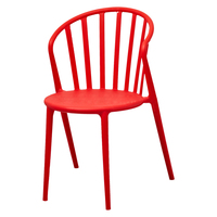 Chaise de salle à manger en plastique rouge, design moderne DHF, empilable, pour l'extérieur, la maison, le bureau et l'école