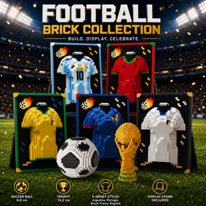 Mini Blocs de Construction en Plastique Maquette Maillot de Football Cadre Ballon de Football Trophée Doré Modèle DIY Jouet Sportif Décoration de Bureau Maison Cadeau - Product Image 5