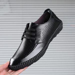 Chaussures décontractées pour hommes, sandales basses respirantes, sandales pour hommes ajourées style business - Product Image 1