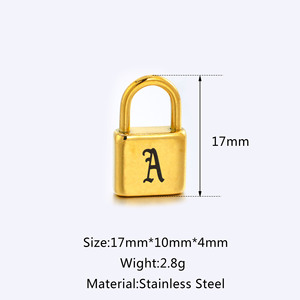 <span class=keywords><strong>2023</strong></span>เครื่องประดับแฟชั่นจี้ล็อคสแตนเลสพร้อมตัวอักษร - Product Image 2