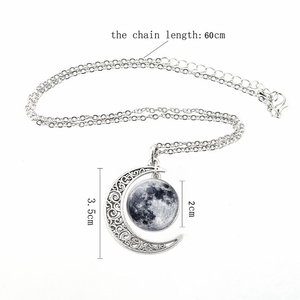 Collana pianeta luminoso sistema solare terra saturno giove vetro Cabochon pendente spazio esterno astronomia gioielli - Product Image 6
