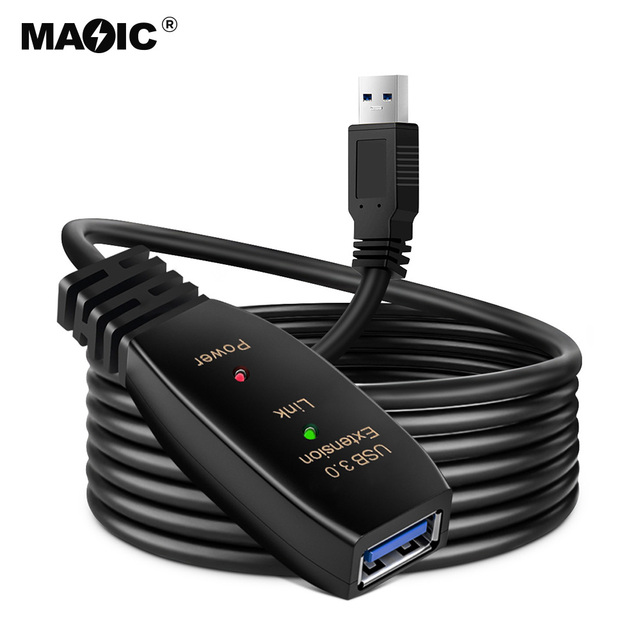 OEM Length USB3.0 Signal Amplification Extension Cable High Speed Usb 3.0 Extension Cable Male to Female With Built in Power